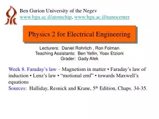 Physics 2 for Electrical Engineering