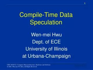 Compile-Time Data Speculation