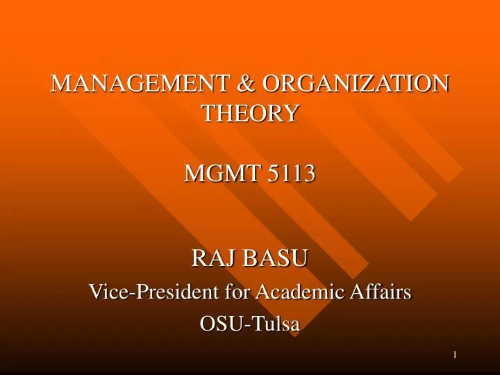 management organization theory mgmt 5113