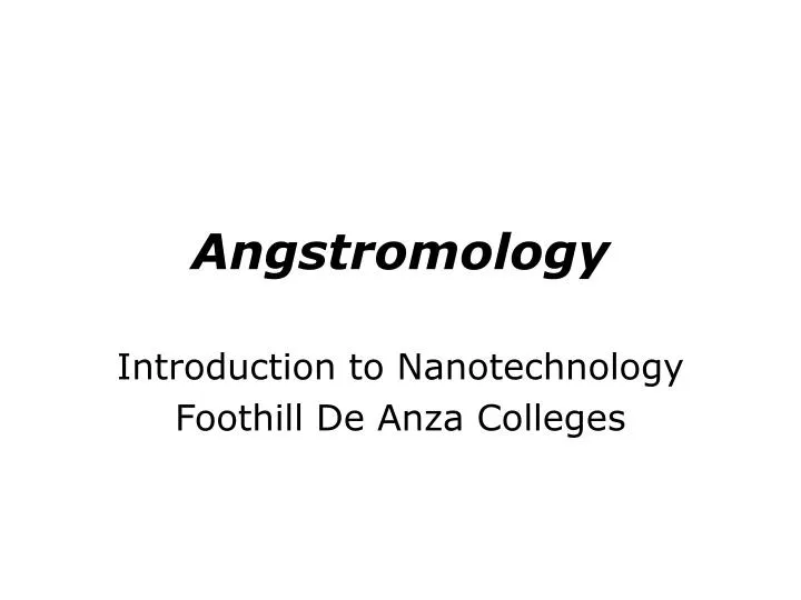 angstromology