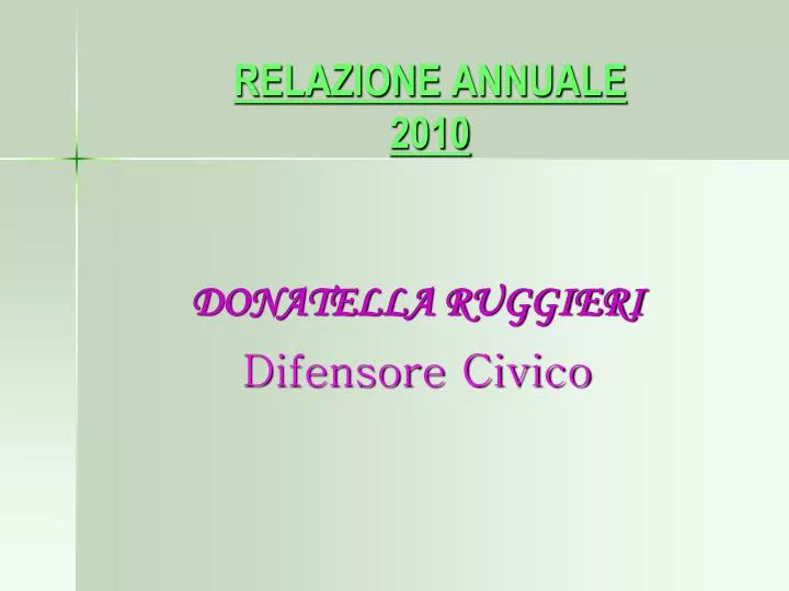 relazione annuale 2010