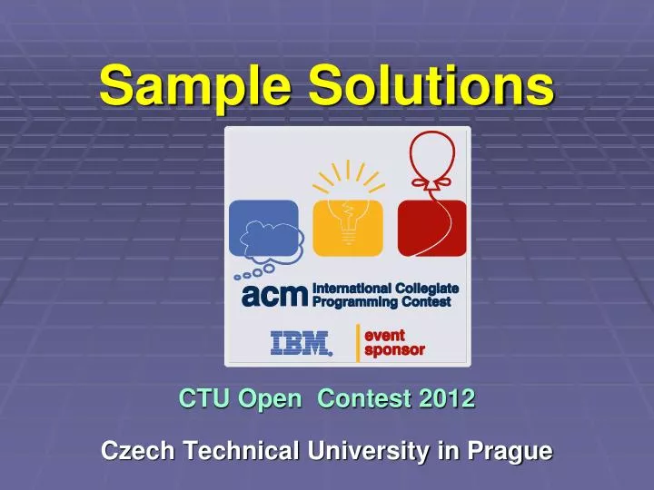 sample solutions ctu open contest 2012 czech technical university in prague