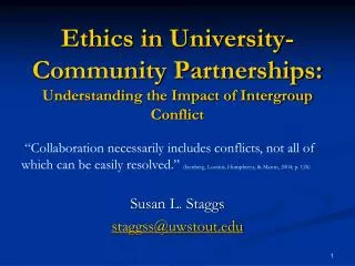 Ethics in University-Community Partnerships: Understanding the Impact of Intergroup Conflict