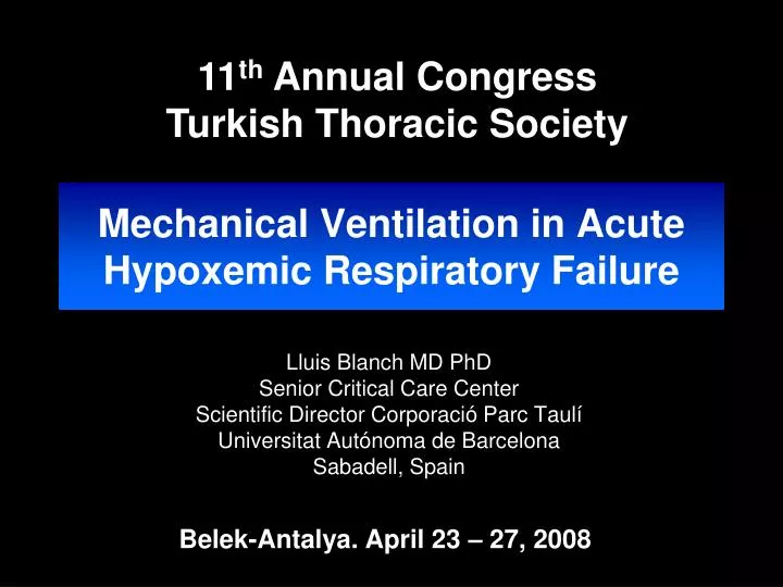 mechanical ventilation in acute hypoxemic respiratory failure