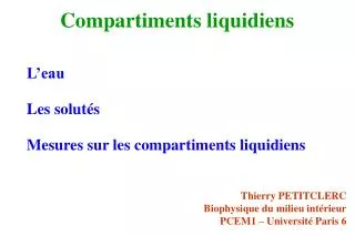 compartiments liquidiens