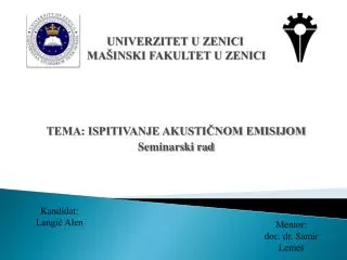 univerzitet u zenici ma inski fakultet u zenici