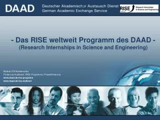 das rise weltweit programm des daad research internships in science and engineering