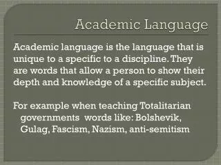 Academic Language