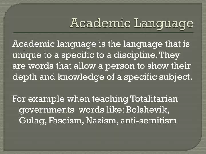 academic language