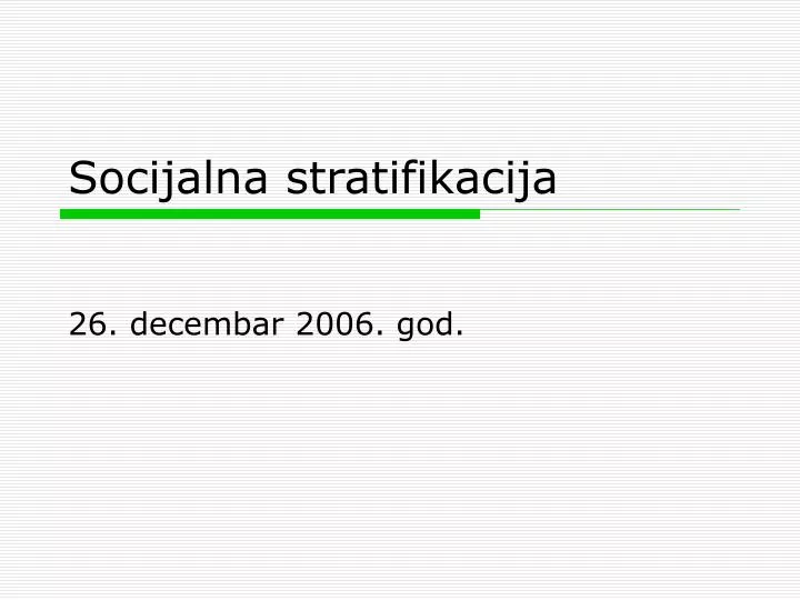 socijalna stratifikacija