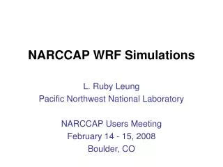 NARCCAP WRF Simulations