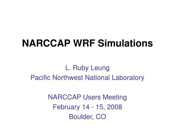 narccap wrf simulations
