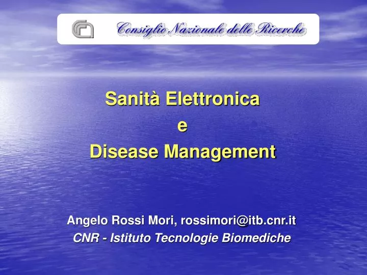 sanit elettronica e disease management