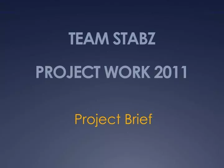 team stabz project work 2011