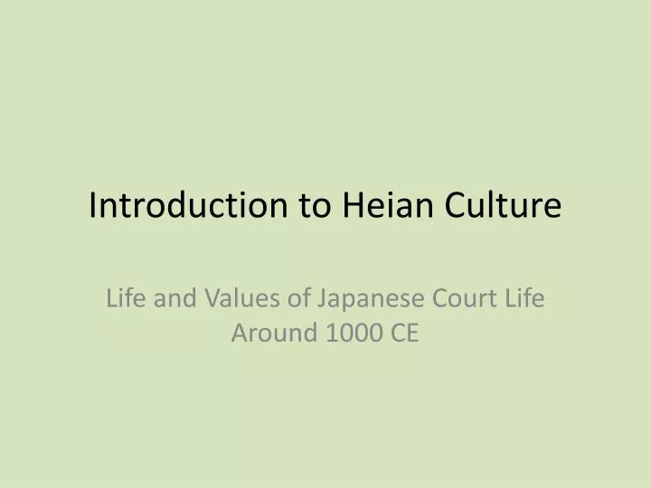 introduction to heian culture