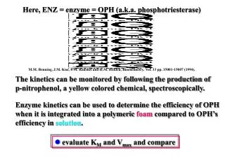 Here, ENZ = enzyme = OPH (a.k.a. phosphotriesterase)