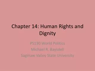 Chapter 14: Human Rights and Dignity