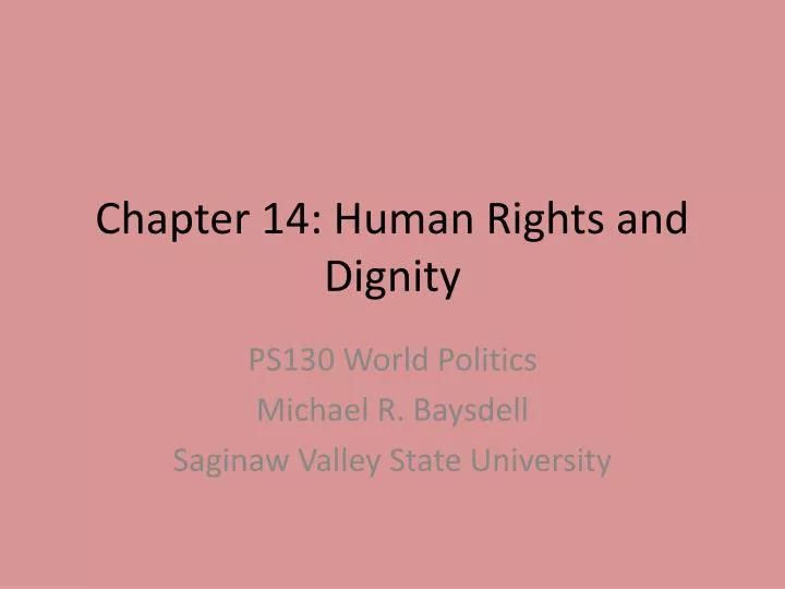 chapter 14 human rights and dignity