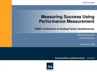 Measuring Success Using Performance Measurement