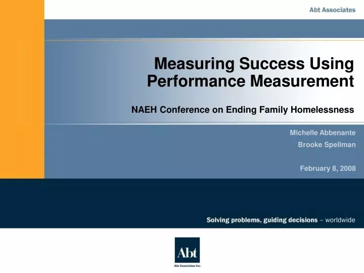 measuring success using performance measurement