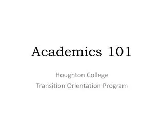academics 101