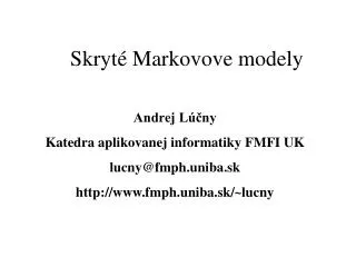 skryt markovove modely