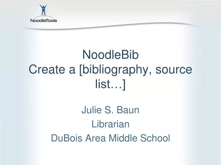 noodlebib create a bibliography source list