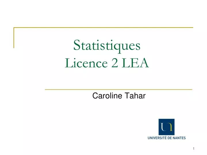 statistiques licence 2 lea