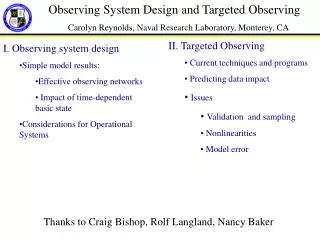 Observing System Design and Targeted Observing