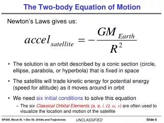 The Two-body Equation of Motion