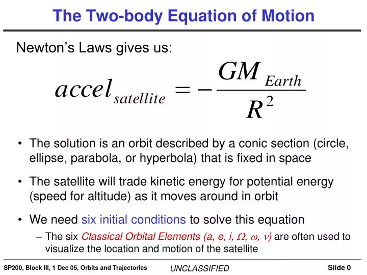 the two body equation of motion