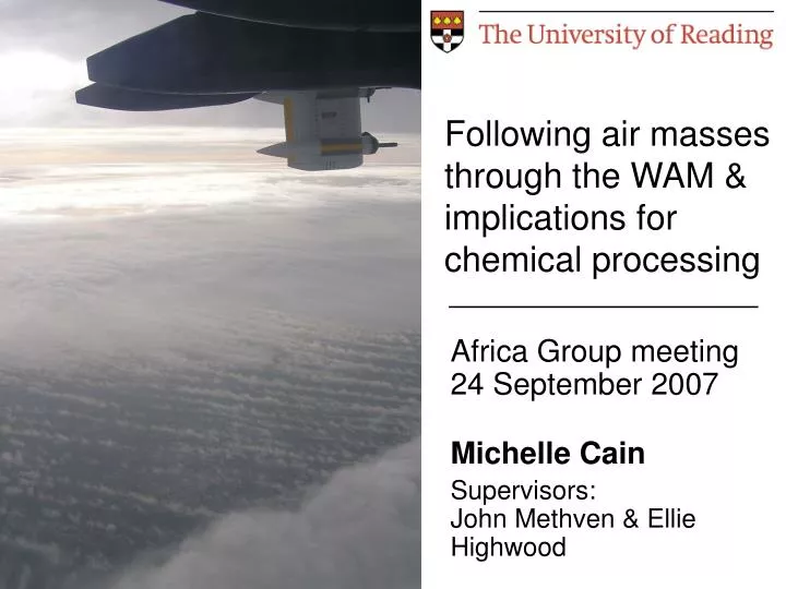 following air masses through the wam implications for chemical processing