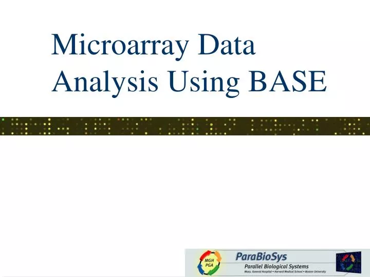 microarray data analysis using base