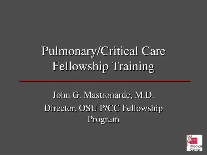 pulmonary critical care fellowship training