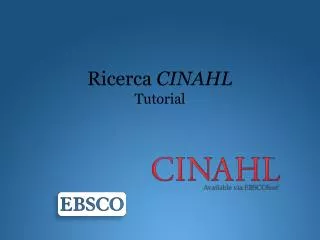 ricerca cinahl tutorial
