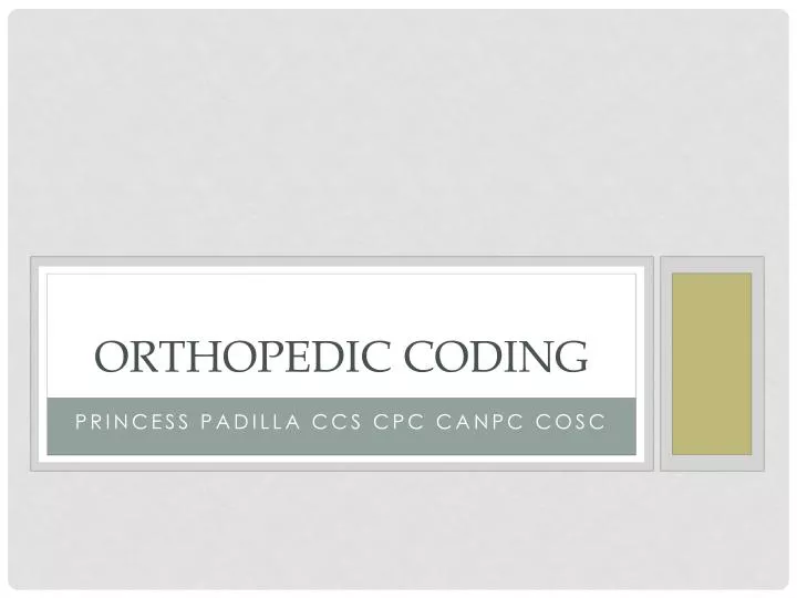 orthopedic coding