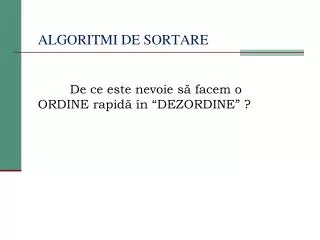 algoritmi de sortare