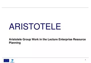 Aristotele Group Work in the Lecture Enterprise Resource Planning