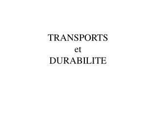 transports et durabilite