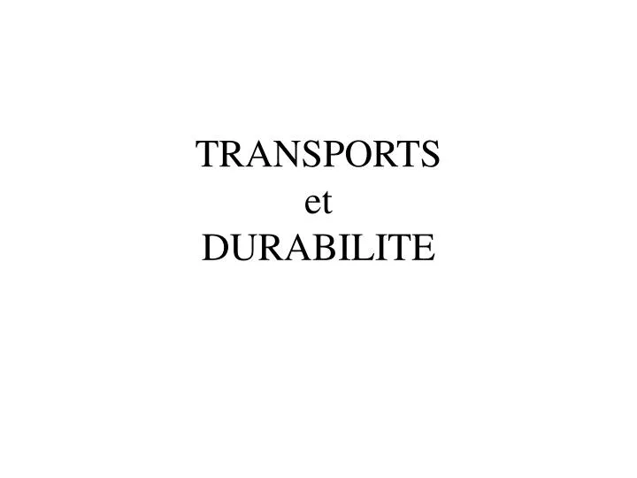 transports et durabilite