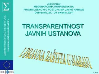transparentnost javnih ustanova