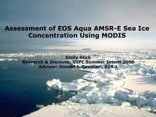 Assessment of EOS Aqua AMSR-E Sea Ice Concentration Using MODIS