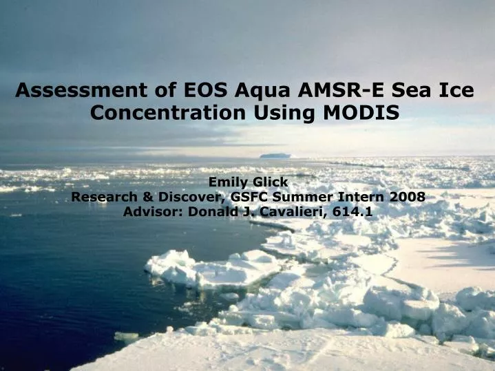 assessment of eos aqua amsr e sea ice concentration using modis