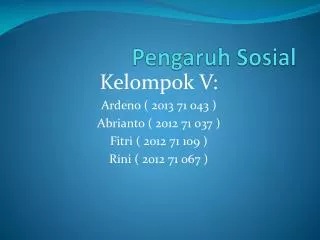 pengaruh sosial