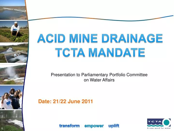acid mine drainage tcta mandate