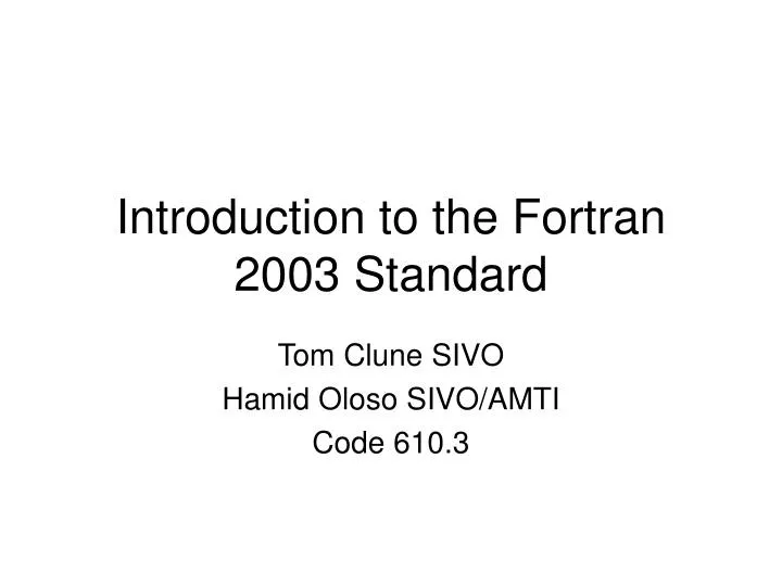introduction to the fortran 2003 standard