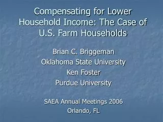 Compensating for Lower Household Income: The Case of U.S. Farm Households