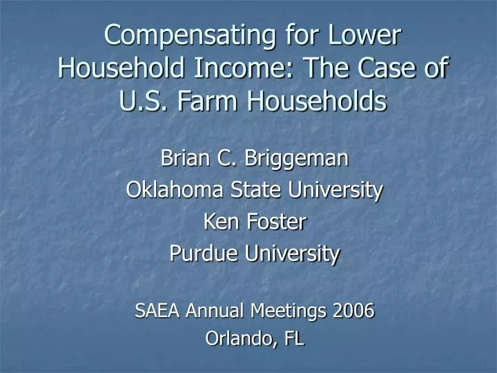 compensating for lower household income the case of u s farm households