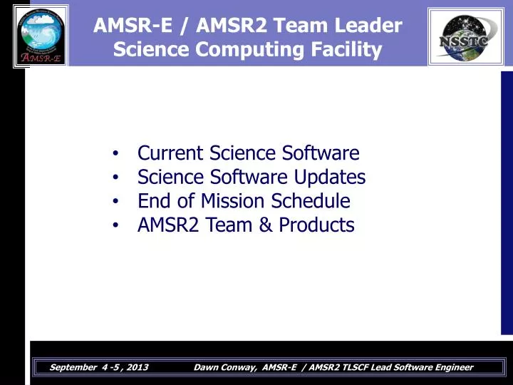 amsr e amsr2 team leader science computing facility