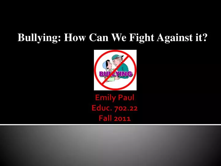 bullying how can we fight against it